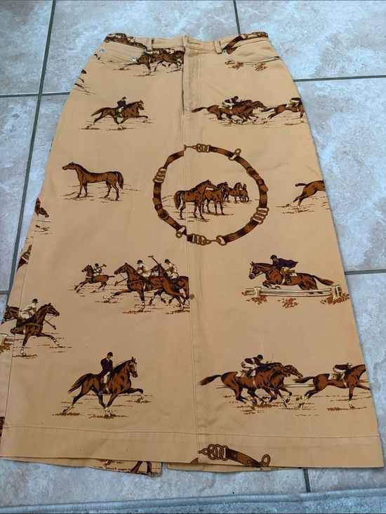 Ralph Lauren Dresses & Skirts - Polo Ralph Lauren Tan Canvas with Brown Leather Patch